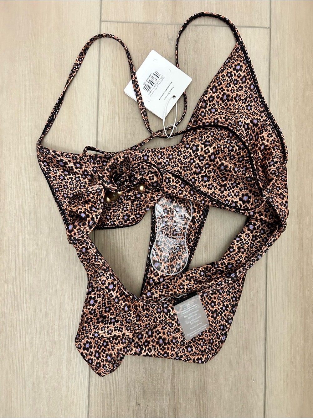 Kulani Kinis Leopard-Print One-Piece Swimsuit in Tan and Black - Picture 3 of 3